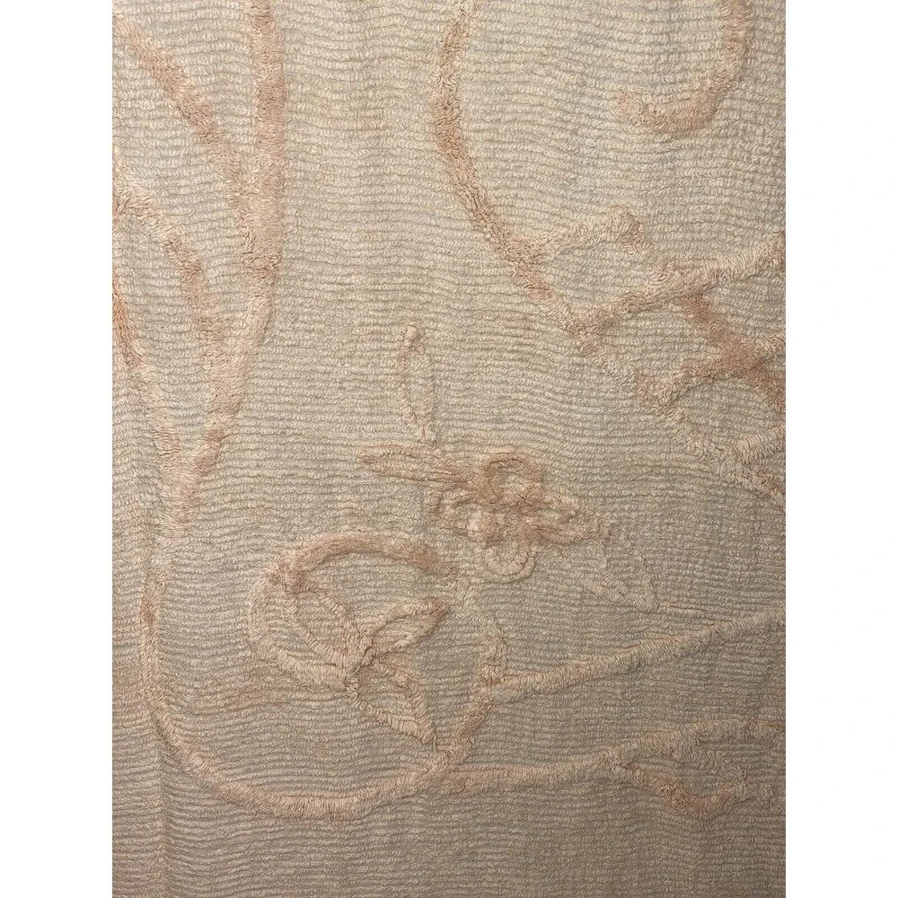 Vtg Twin Pink Chenille Bedspread 90x100